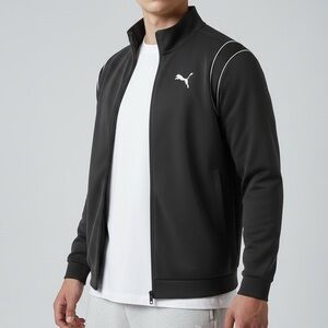 Puma Black Full-Zip Jacket with White Logo
